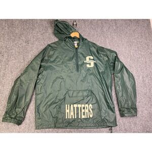 Vintage 80's Stetson University Hatters 1/4 Zip Pullover Windbreaker Size XXL